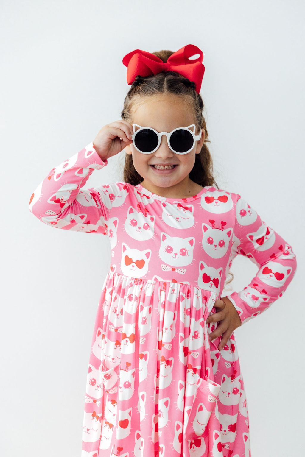 Cutie Cat L/S Pocket Twirl Dress - Image 4