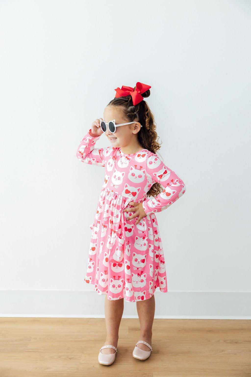 Cutie Cat L/S Pocket Twirl Dress - Image 7