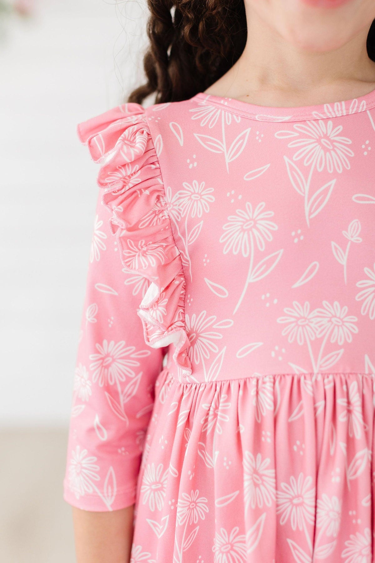 Dahlia Doodles 3/4 Sleeve Ruffle Twirl Dress - Image 2