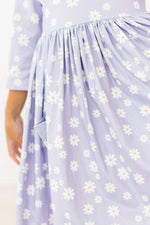 Dainty Daisies 3/4 Sleeve Pocket Twirl Dress - Image 4