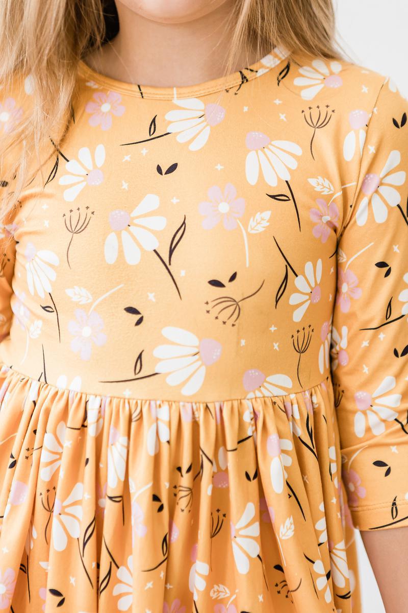 Dandelions in Fall 3/4 Sleeve Pocket Twirl Dress - Image 2