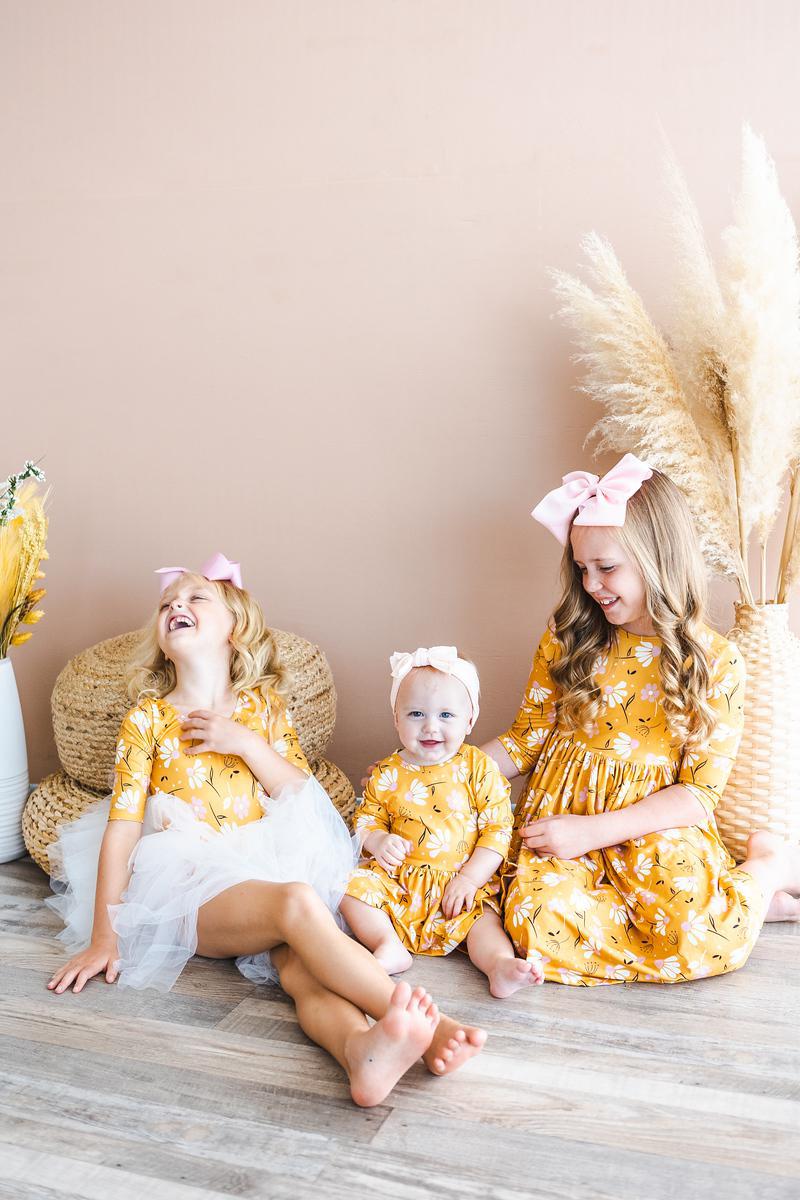 Dandelions in Fall 3/4 Sleeve Pocket Twirl Dress - Image 6