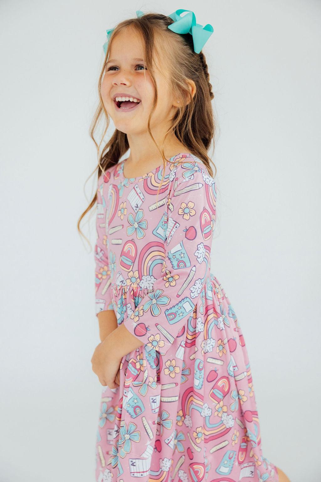 Dream Big Little One 3/4 Pocket Twirl Dress - Image 2