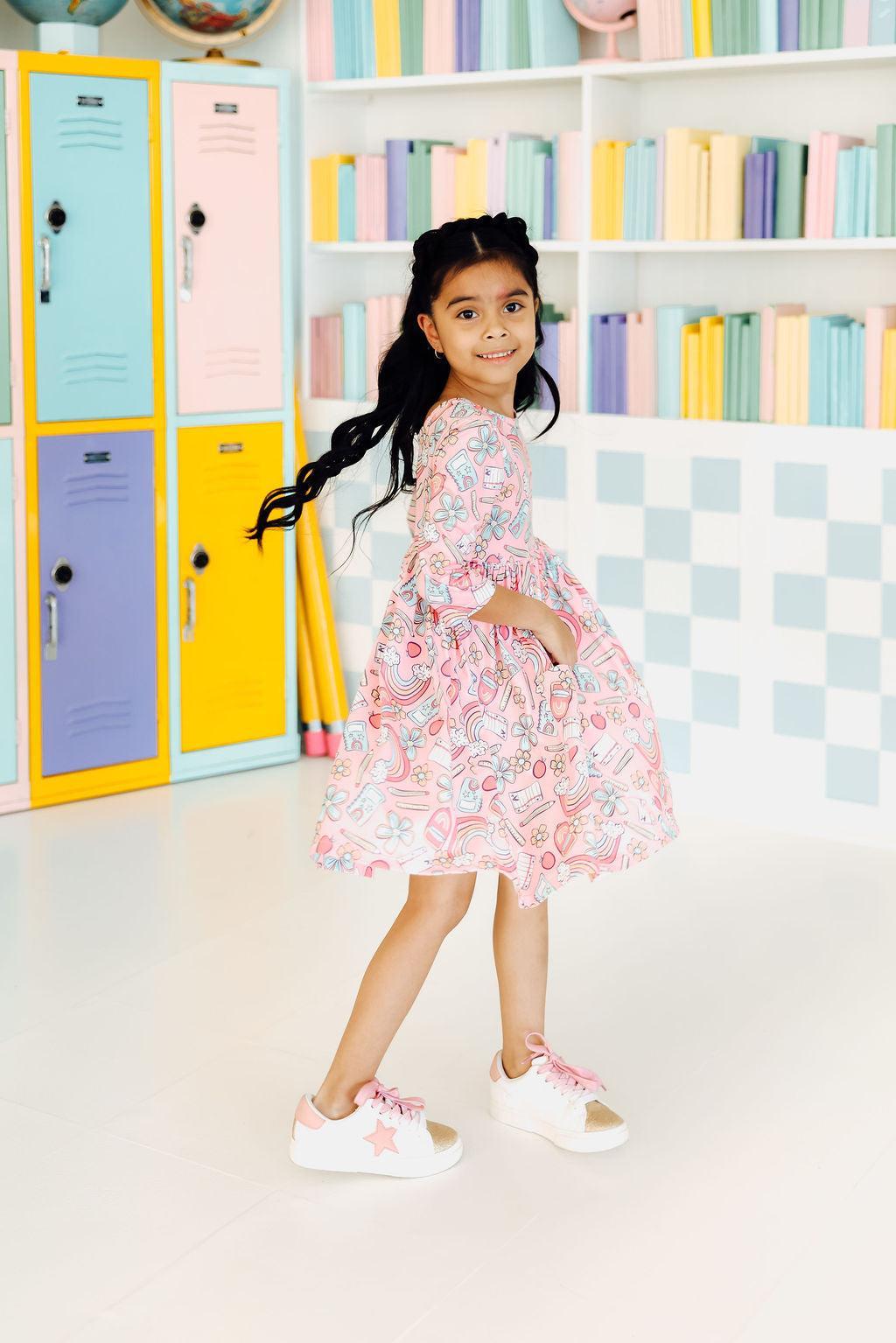 Dream Big Little One 3/4 Pocket Twirl Dress - Image 3