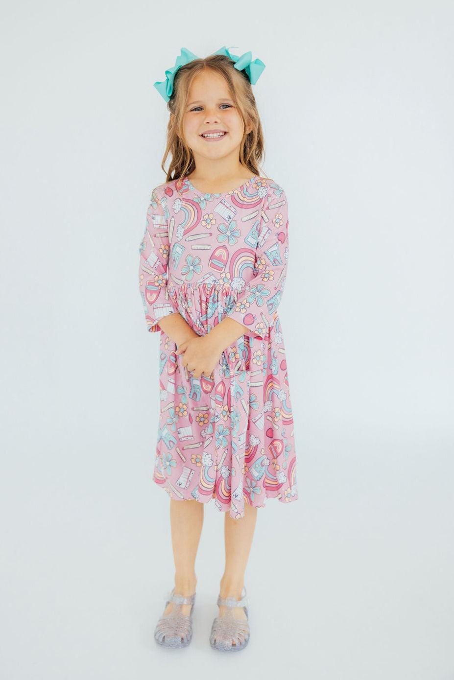 Dream Big Little One 3/4 Pocket Twirl Dress - Image 6