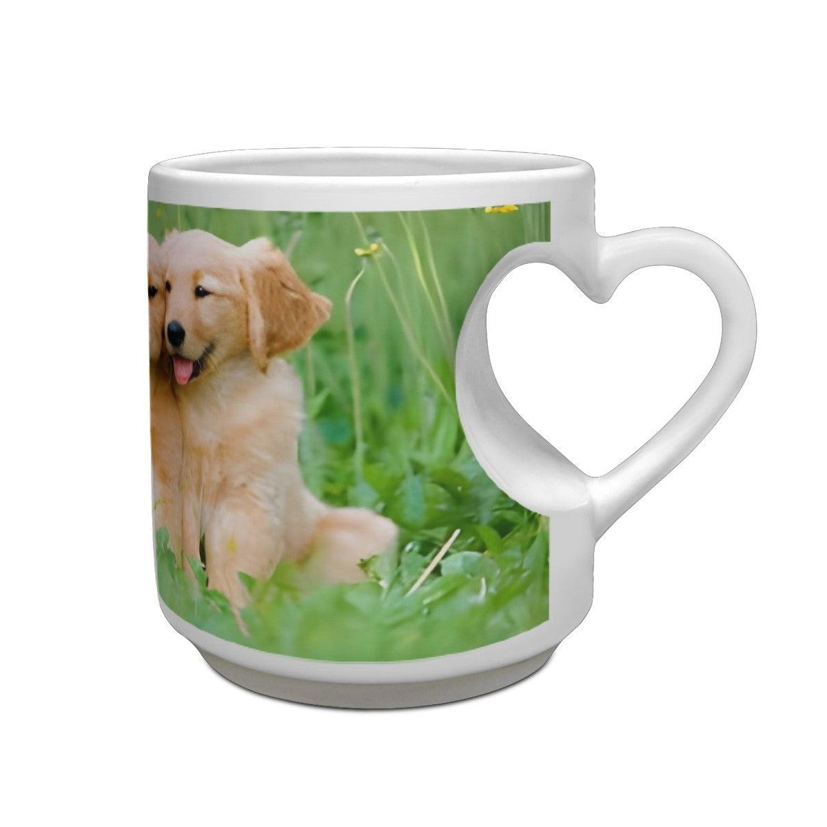 Personalized Photo Mug with Heart Handle | Custom Ceramic Mug | Unique Gift for Coffee & Tea Lovers