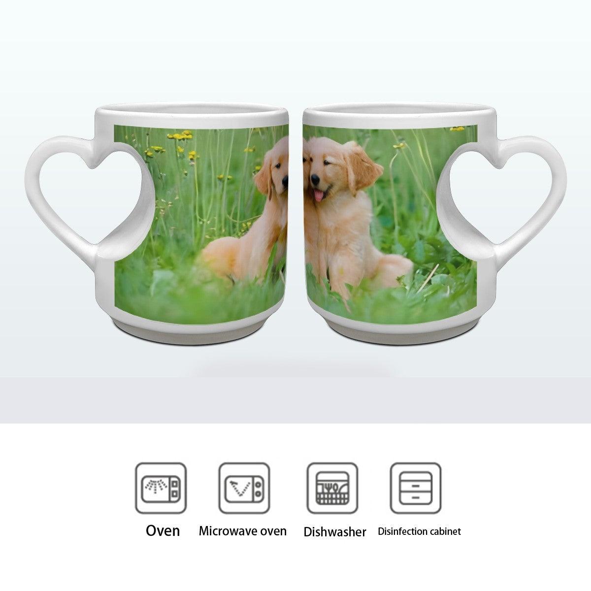 Personalized Photo Mug with Heart Handle | Custom Ceramic Mug | Unique Gift for Coffee & Tea Lovers