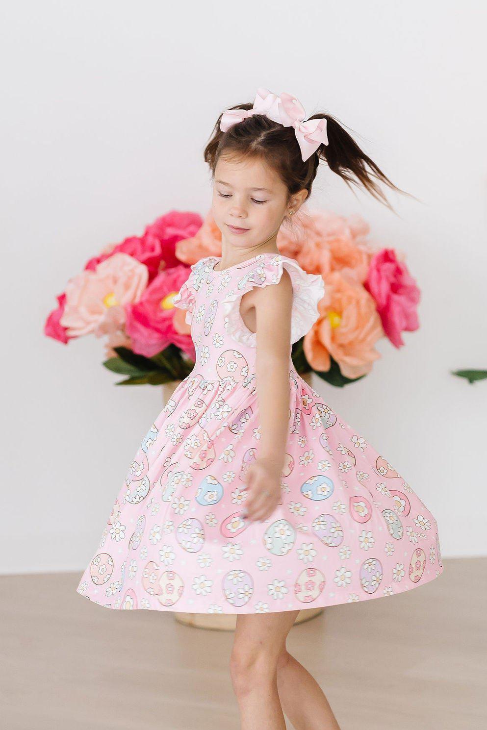 Easter Egg Hunt Flutter Sleeve Twirl Dress - Image 3