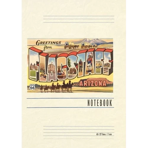 Vintage Lined Notebook Greetings from Flagstaff - Paperback