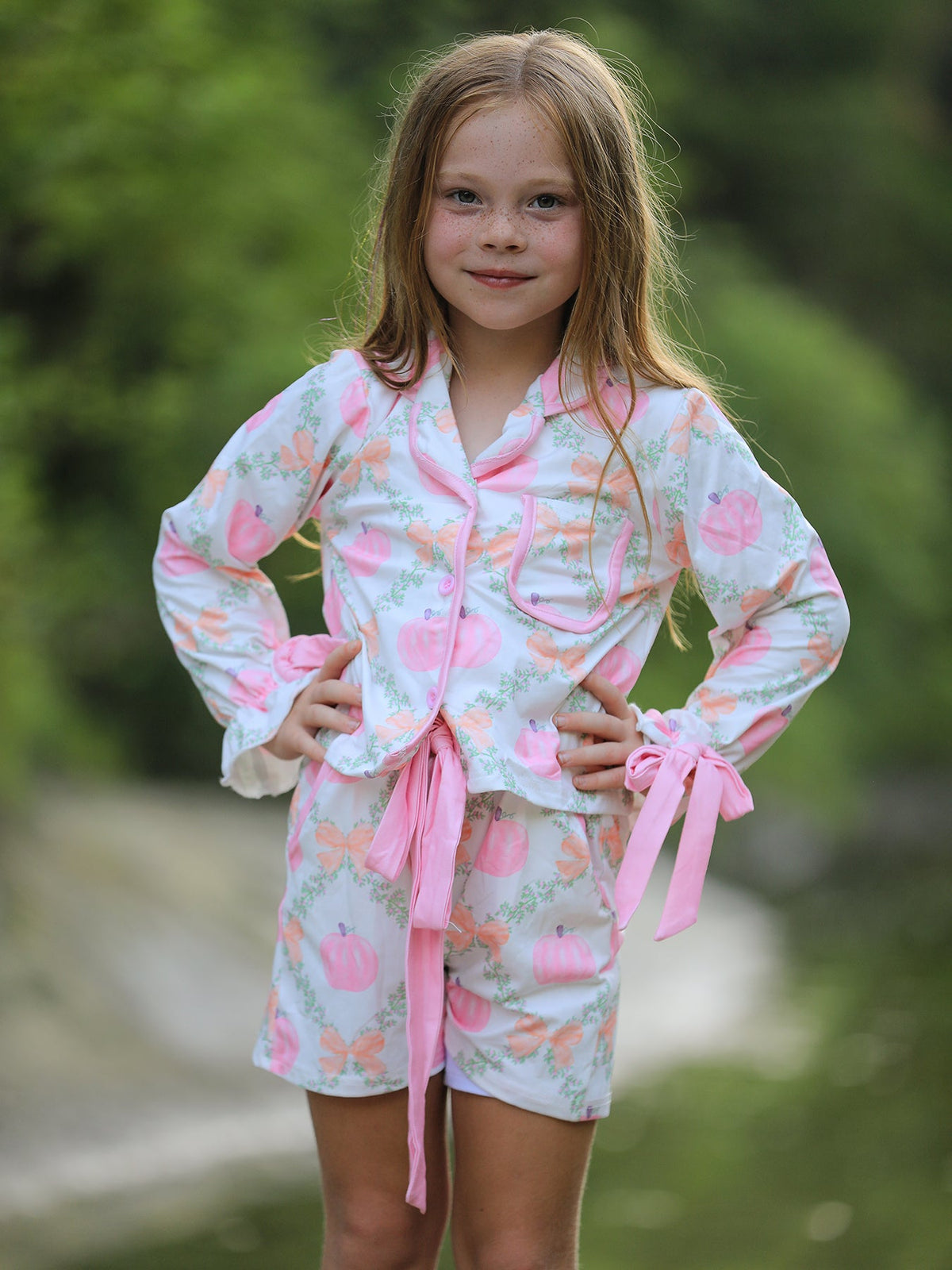 Rylee Faith Designs - Mommy and Me Fall Thanksgiving Pumpkin Pajama - alternate view 6