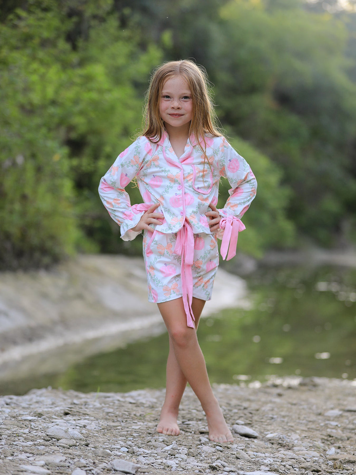 Rylee Faith Designs - Mommy and Me Fall Thanksgiving Pumpkin Pajama - alternate view 3