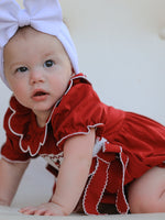 Rylee Faith Designs - Baby Girls Christmas Reindeer Smocked Bubble Romper - alternate view 3