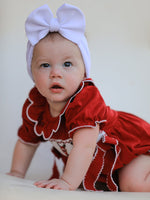 Rylee Faith Designs - Baby Girls Christmas Reindeer Smocked Bubble Romper - alternate view 4