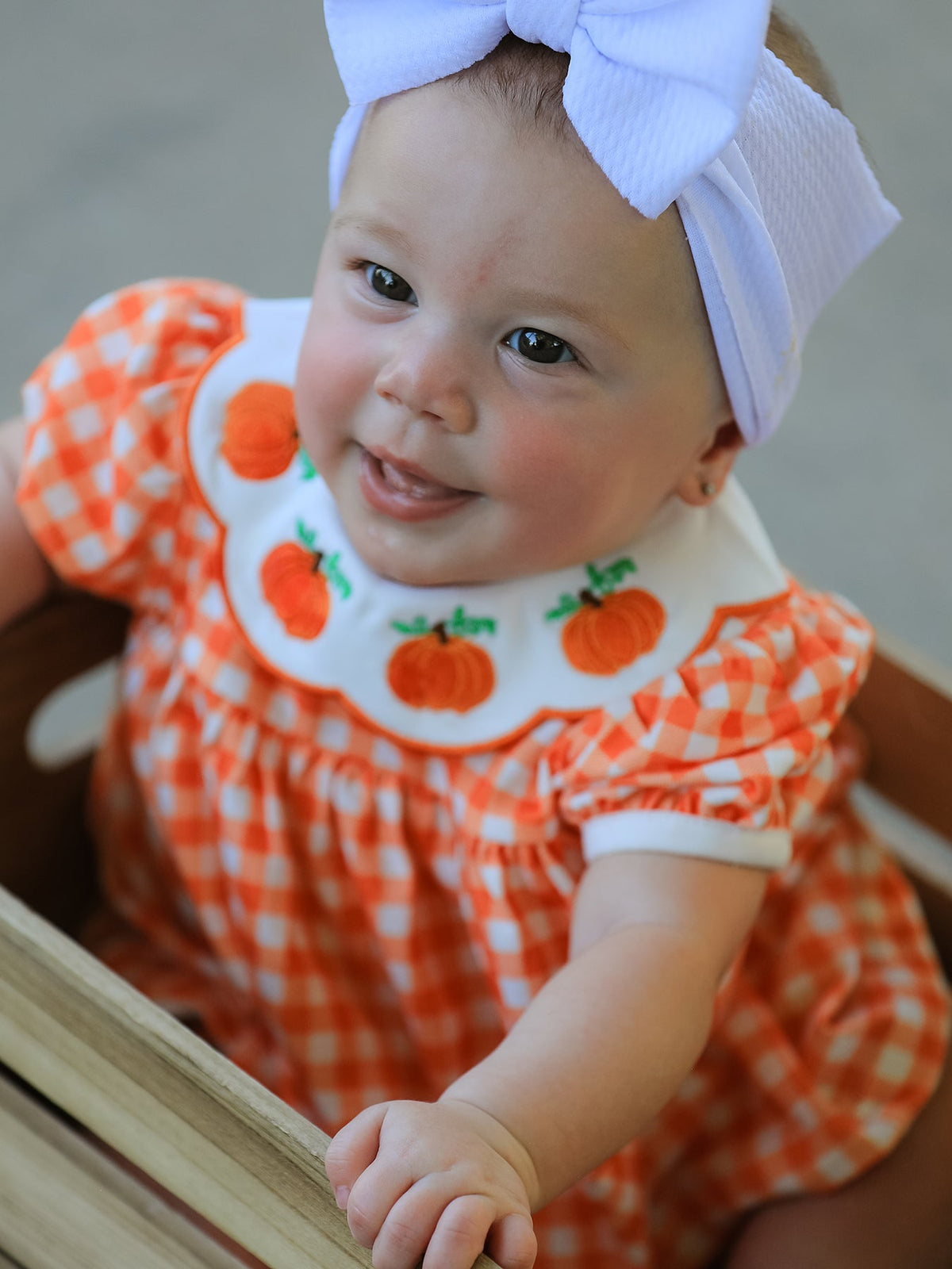 Rylee Faith Designs - Thanksgiving Halloween Pumpkin Puff Sleeve Girls Bloomer Set