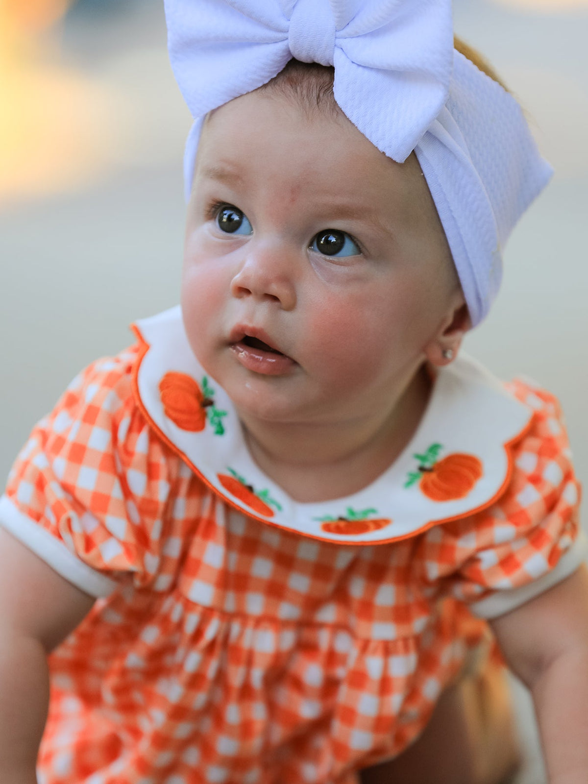 Rylee Faith Designs - Thanksgiving Halloween Pumpkin Puff Sleeve Girls Bloomer Set - alternate view 2