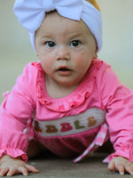 Rylee Faith Designs - Fall Thanksgiving& Halloween "GOBBLE" Smock Embroidery Baby Girl Romper - alternate view 4