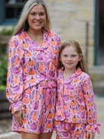 Rylee Faith Designs - Mommy & me Halloween Pumpkin Pajama Set