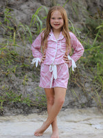 Rylee Faith Designs - Mommy & me Autumn Check Bow Girls Lapel Pajamas - alternate view 3