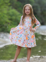 Rylee Faith Designs - Fall Thanksgiving Pumpkin Leaf Print Dress