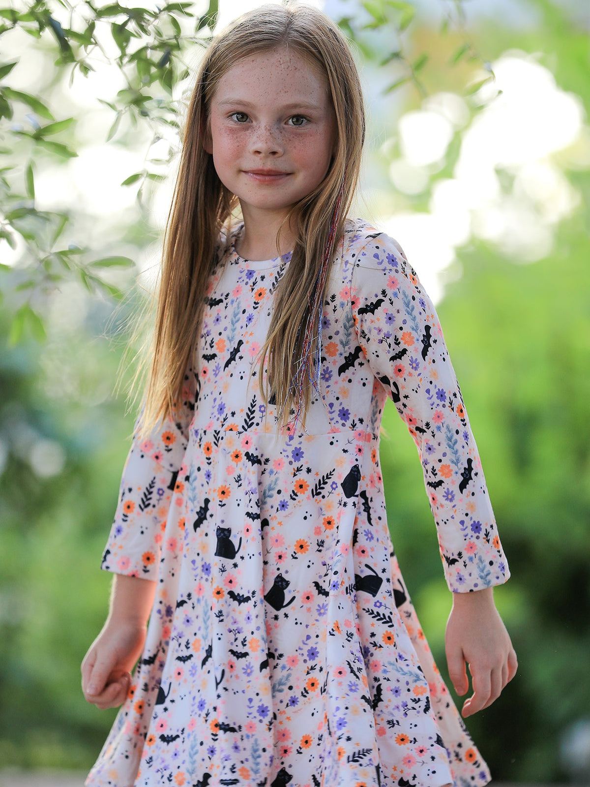 Rylee Faith Designs - Halloween Black Cat Girls Twirl Dress - alternate view 4