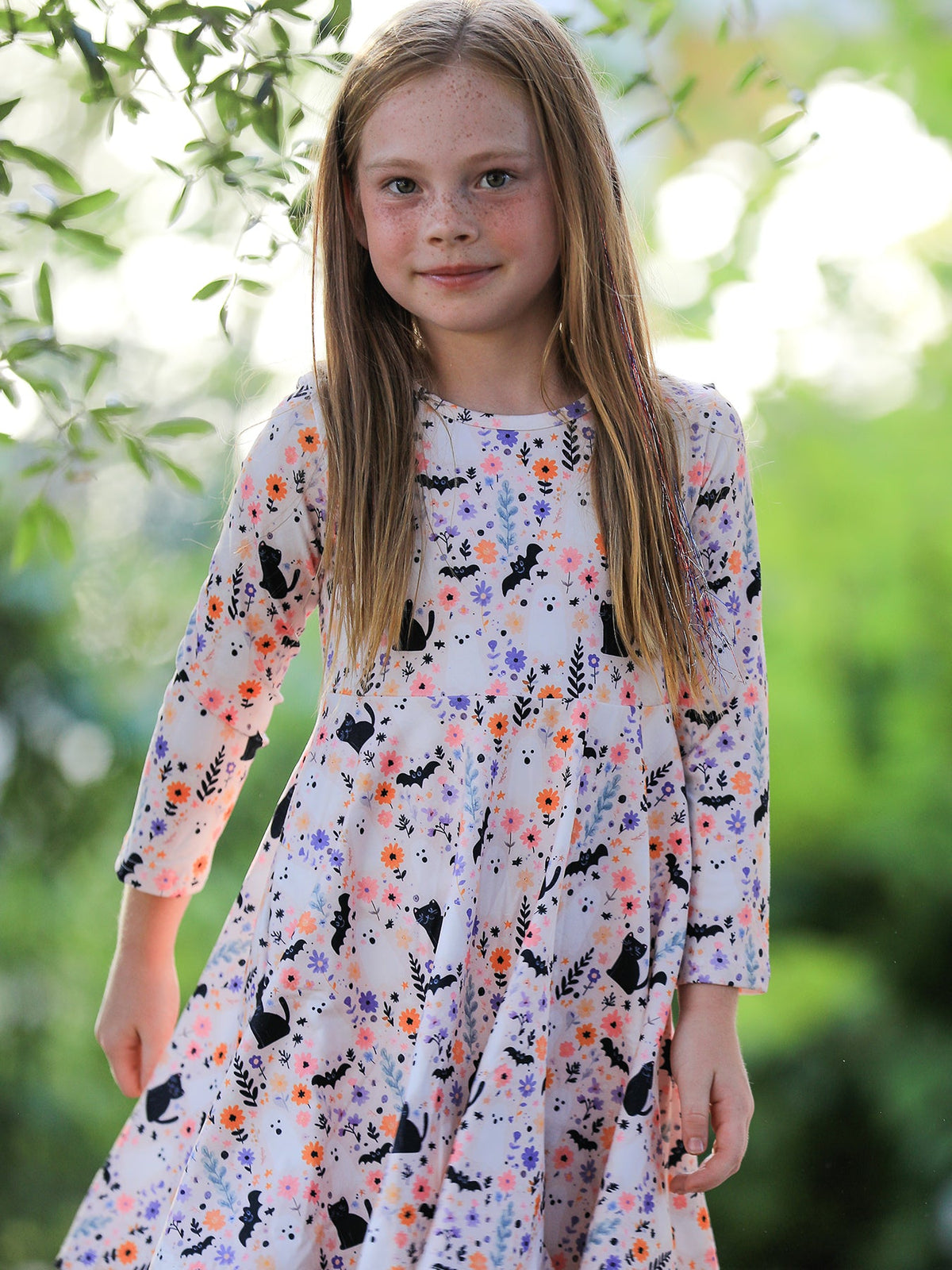 Rylee Faith Designs - Halloween Black Cat Girls Twirl Dress - alternate view 5