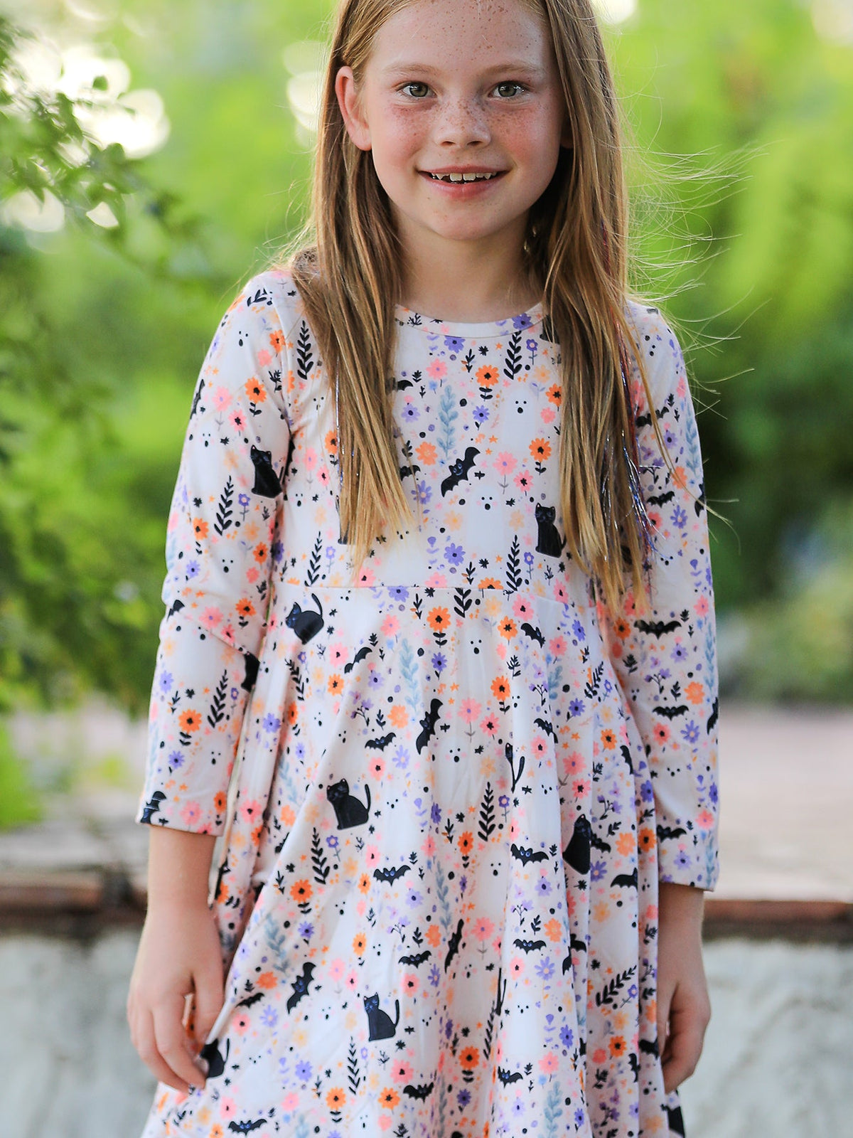 Rylee Faith Designs - Halloween Black Cat Girls Twirl Dress - alternate view 2