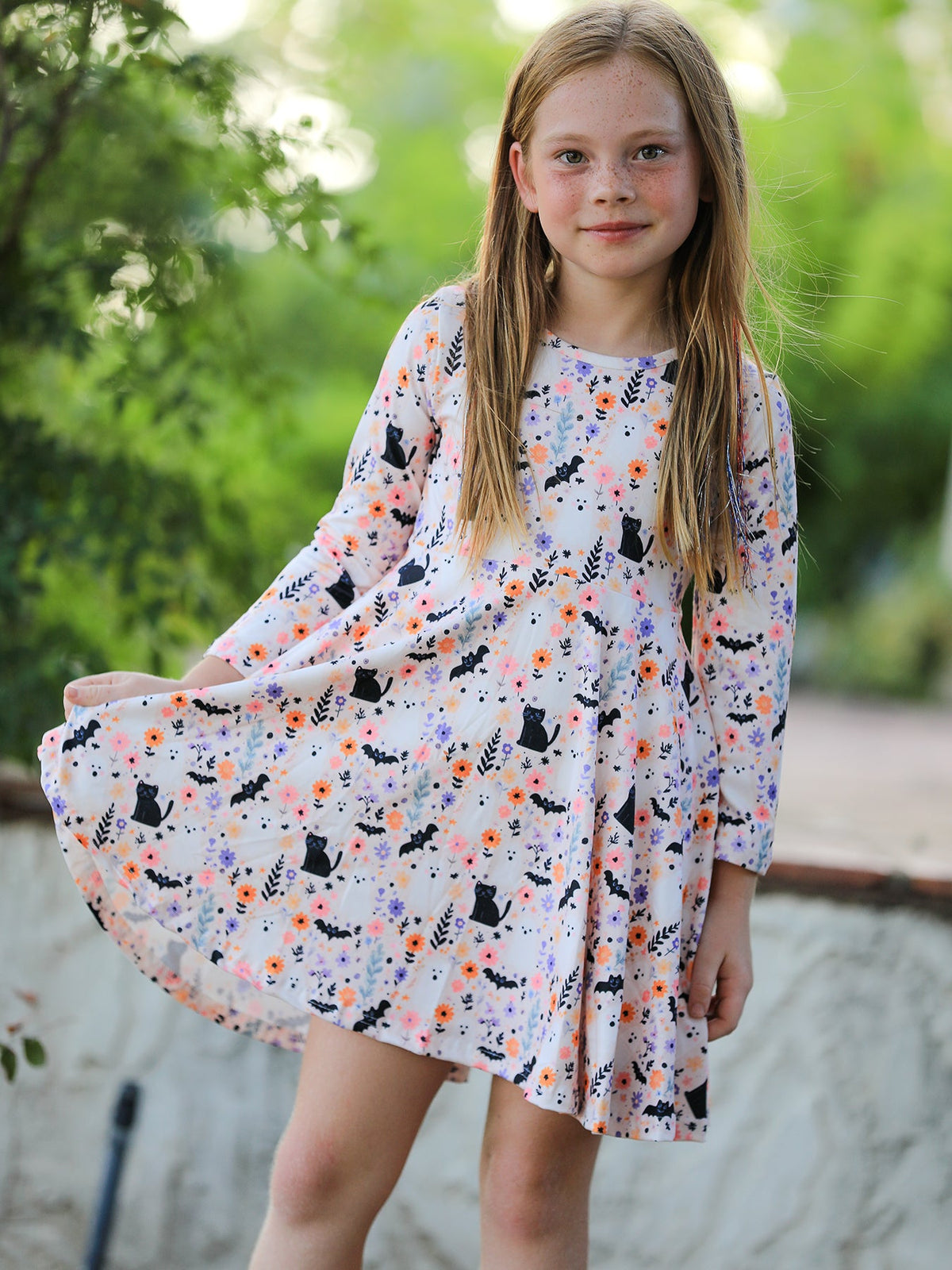 Rylee Faith Designs - Halloween Black Cat Girls Twirl Dress