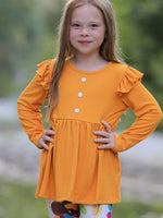 Rylee Faith Designs - Fall Halloween & Thanksgiving Pumpkin Turkey Print Girls Long Sleeve Set - alternate view 3