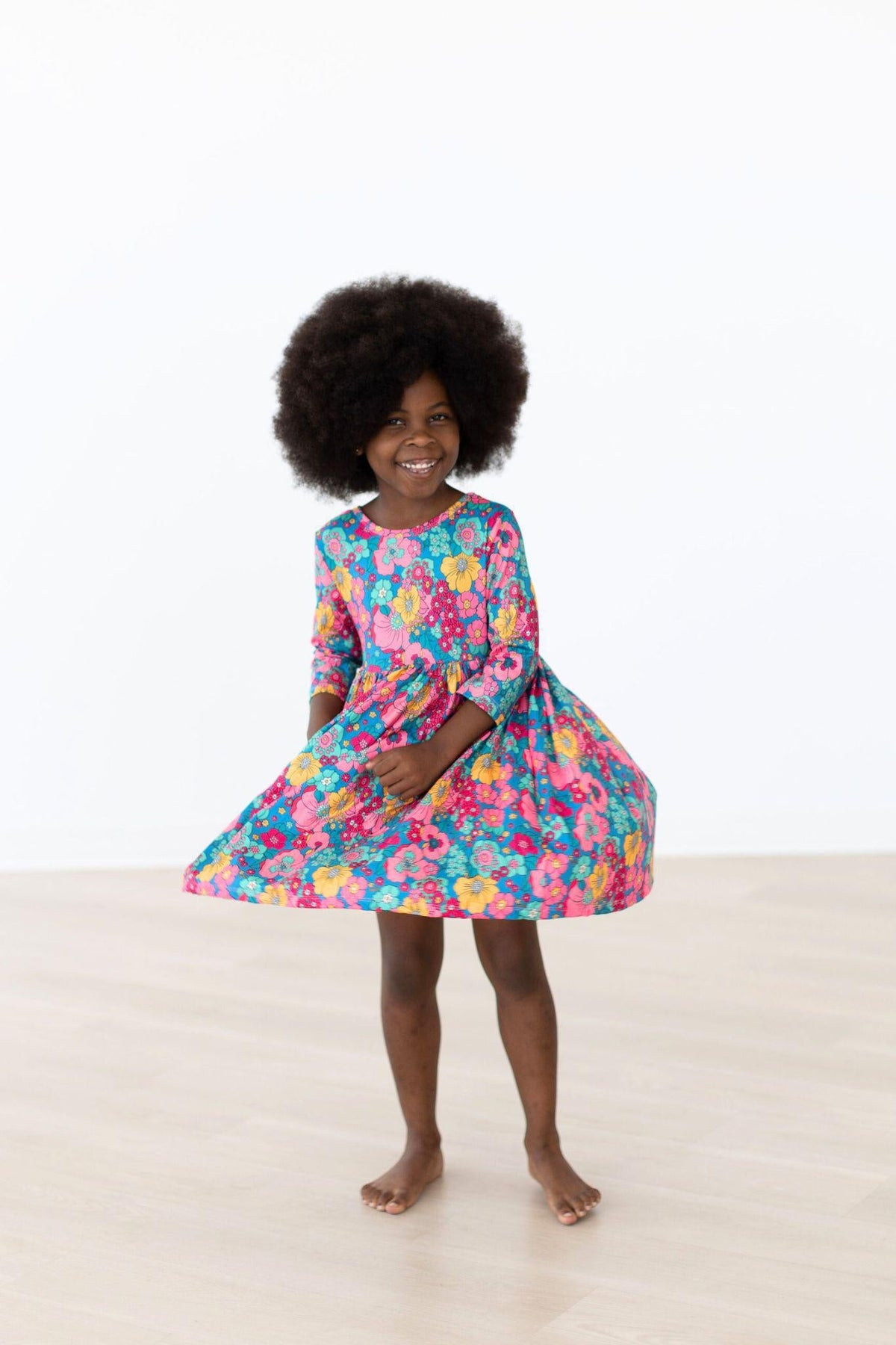 Feeling Floral 3/4 Sleeve Pocket Twirl Dress - Image 2
