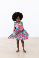 Feeling Floral 3/4 Sleeve Pocket Twirl Dress - Image 2