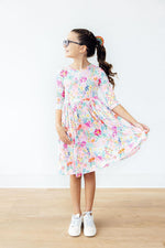 Field of Flowers 3/4 Sleeve Pocket Twirl Dress - Image 2