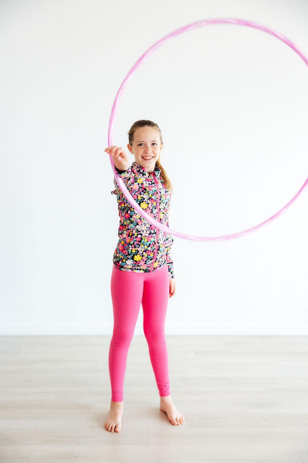 Flexible Floral Full-Zip Ruffle Active Jacket - Image 2