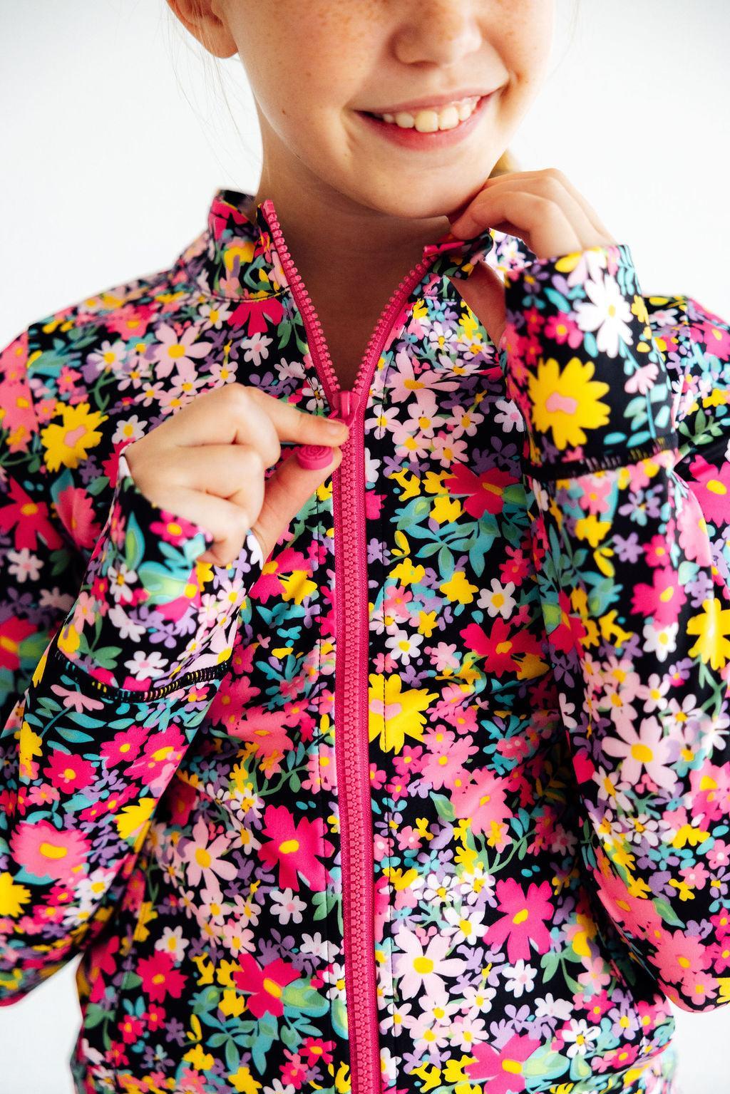 Flexible Floral Full-Zip Ruffle Active Jacket - Image 5