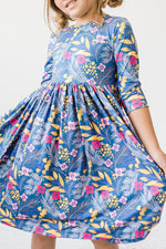 Flora 3/4 Sleeve Pocket Twirl Dress - Image 2