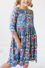 Flora 3/4 Sleeve Pocket Twirl Dress - Image 3