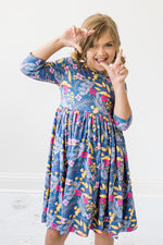 Flora 3/4 Sleeve Pocket Twirl Dress - Image 4