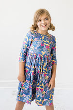 Flora 3/4 Sleeve Pocket Twirl Dress - Image 5