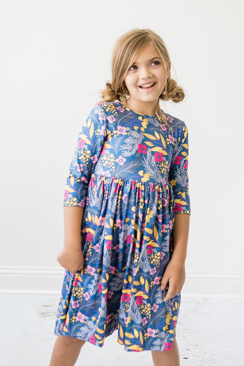 Flora 3/4 Sleeve Pocket Twirl Dress - Image 5