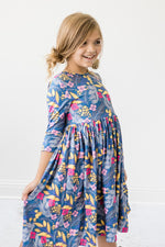 Flora 3/4 Sleeve Pocket Twirl Dress - Image 6