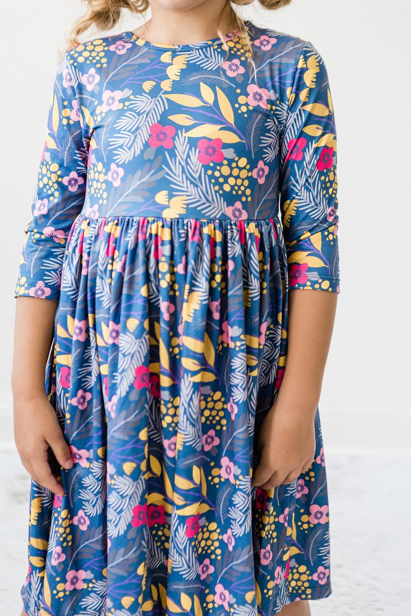 Flora 3/4 Sleeve Pocket Twirl Dress - Image 7