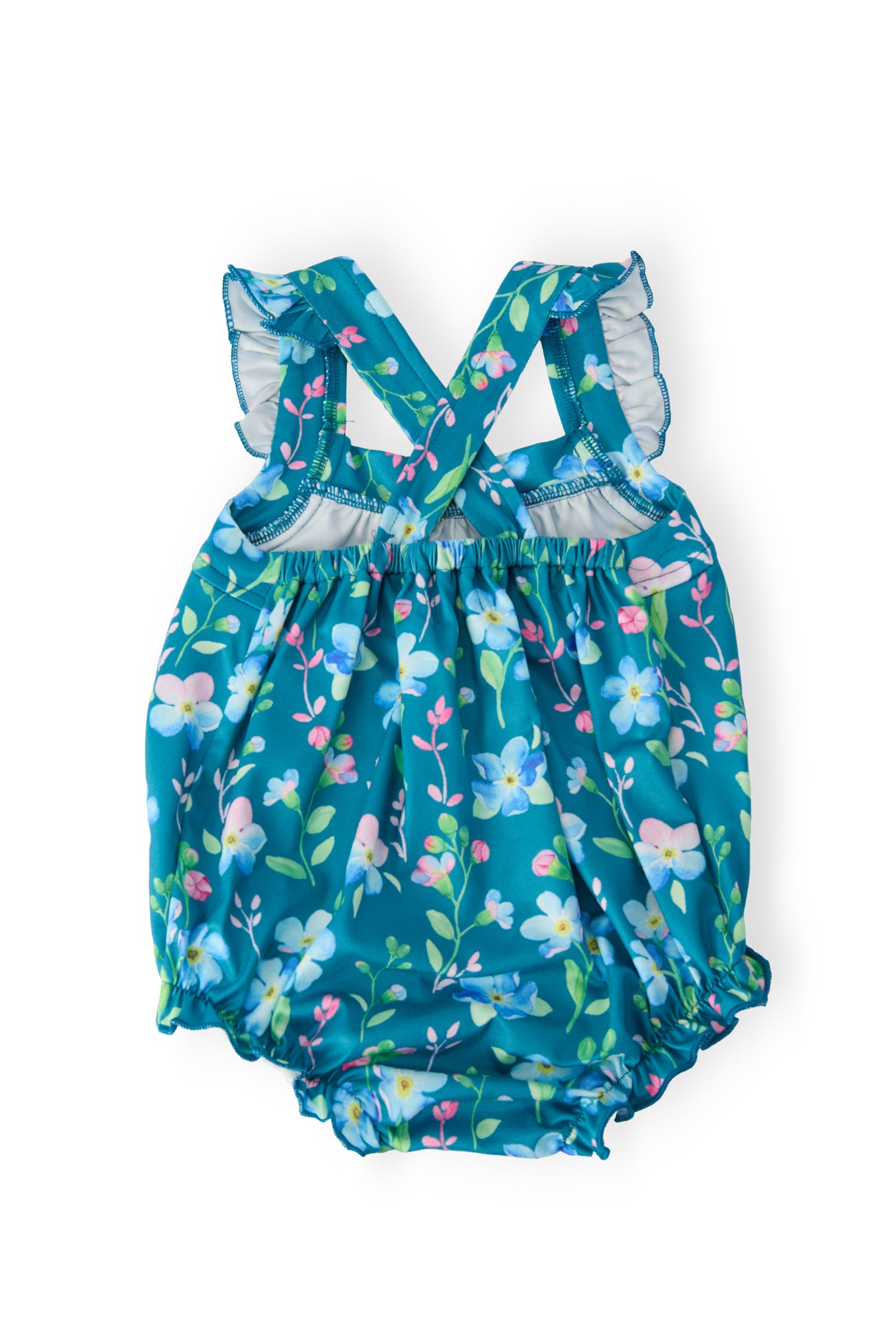 Floral Breeze Ruffle Cross Back Romper - Image 2
