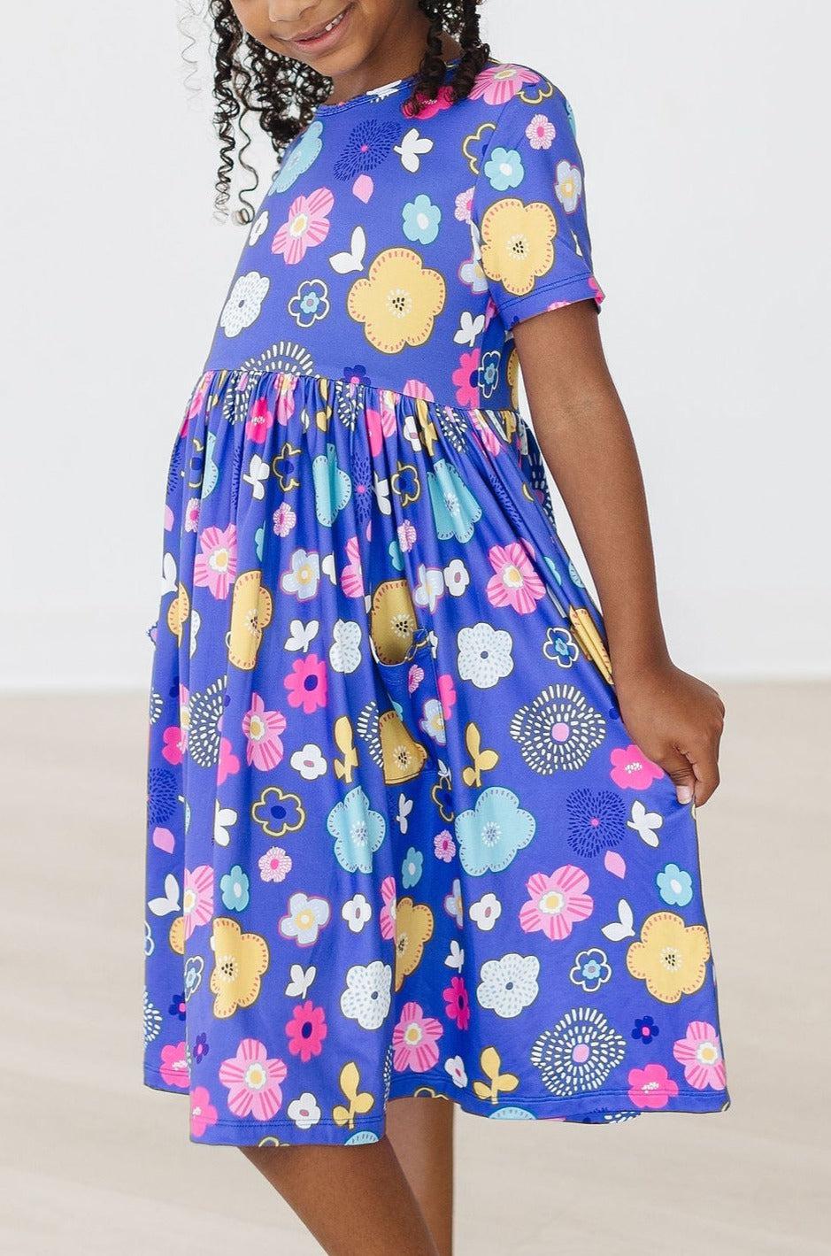 Floral Frenzy S/S Pocket Twirl Dress - Image 4