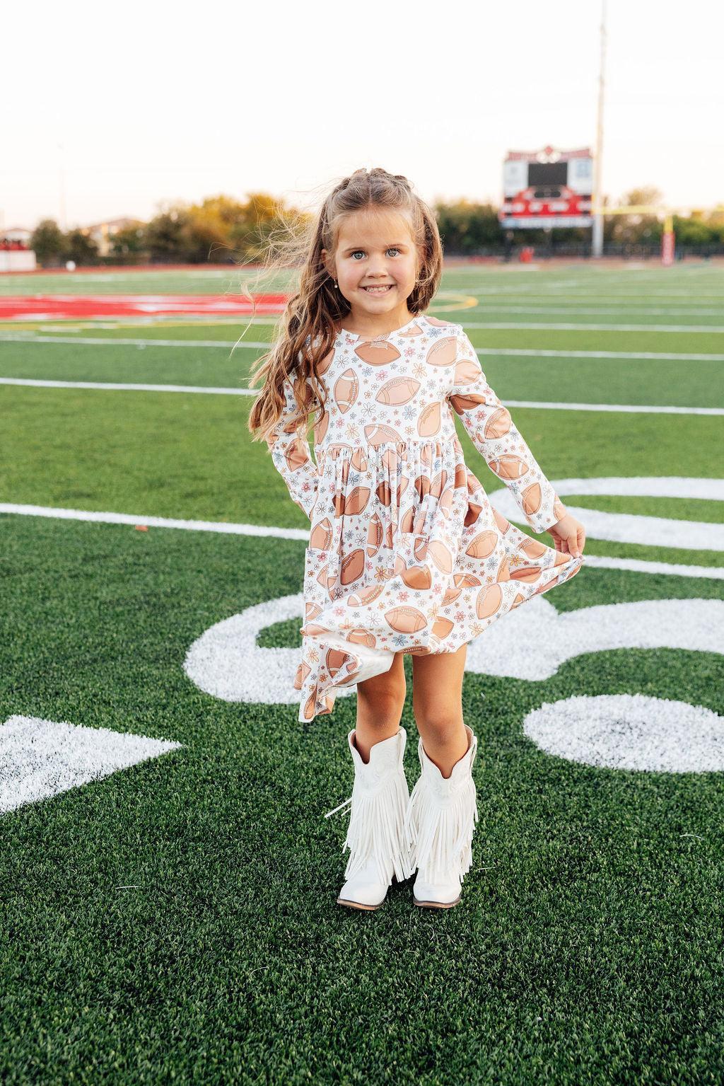 Football Friday L/S Pocket Twirl Dress - Image 3