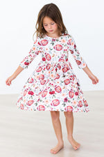 Footballs & Flowers 3/4 Sleeve Pocket Twirl Dress - Image 5