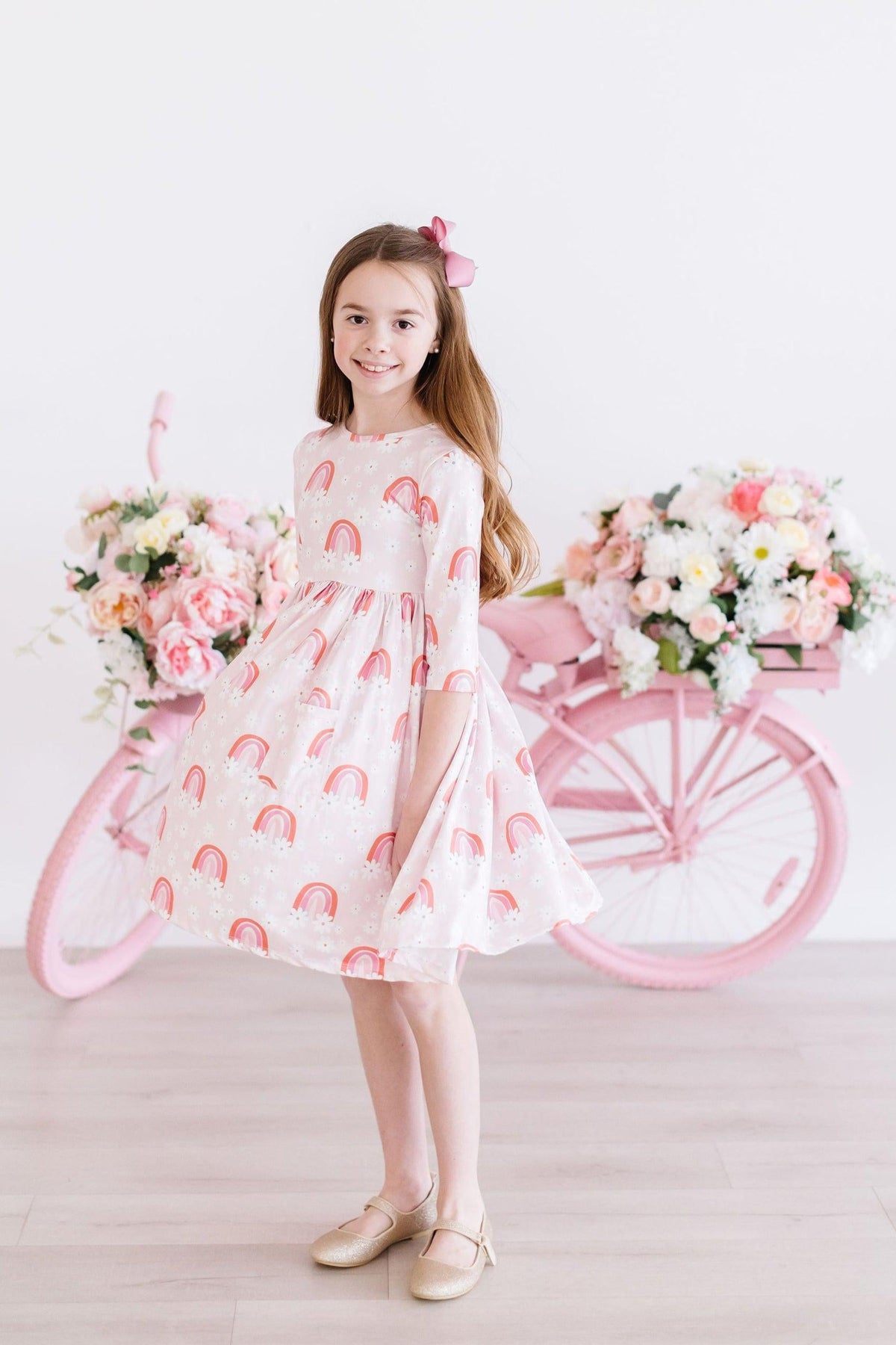 Fun & Flowers 3/4 Sleeve Pocket Twirl Dress - Image 2
