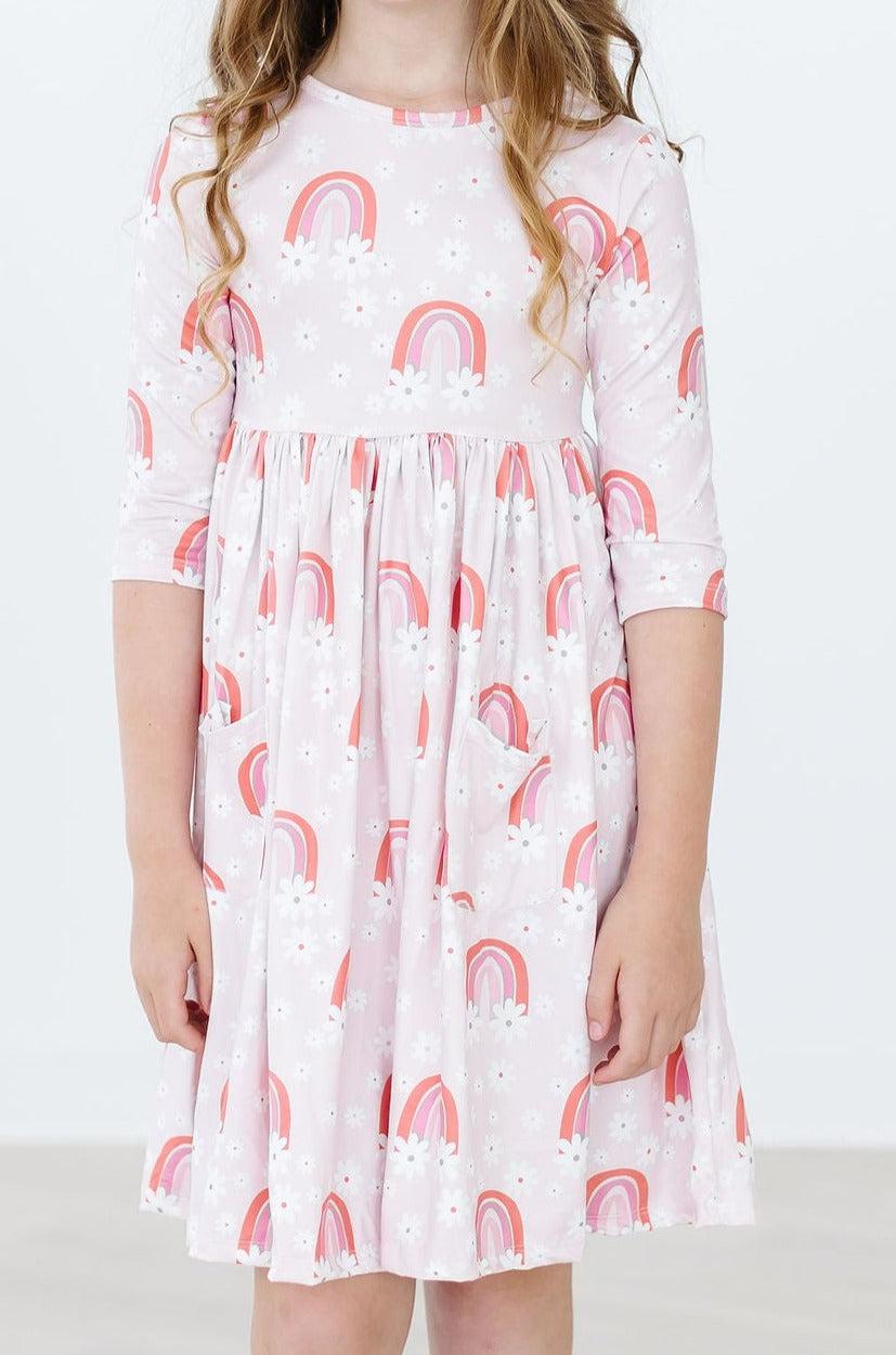 Fun & Flowers 3/4 Sleeve Pocket Twirl Dress - Image 3