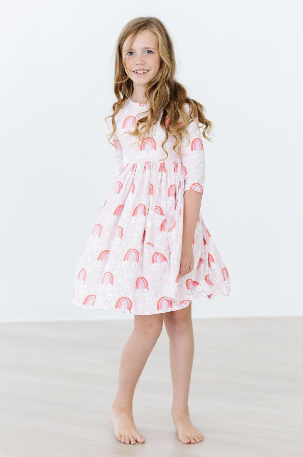 Fun & Flowers 3/4 Sleeve Pocket Twirl Dress - Image 4