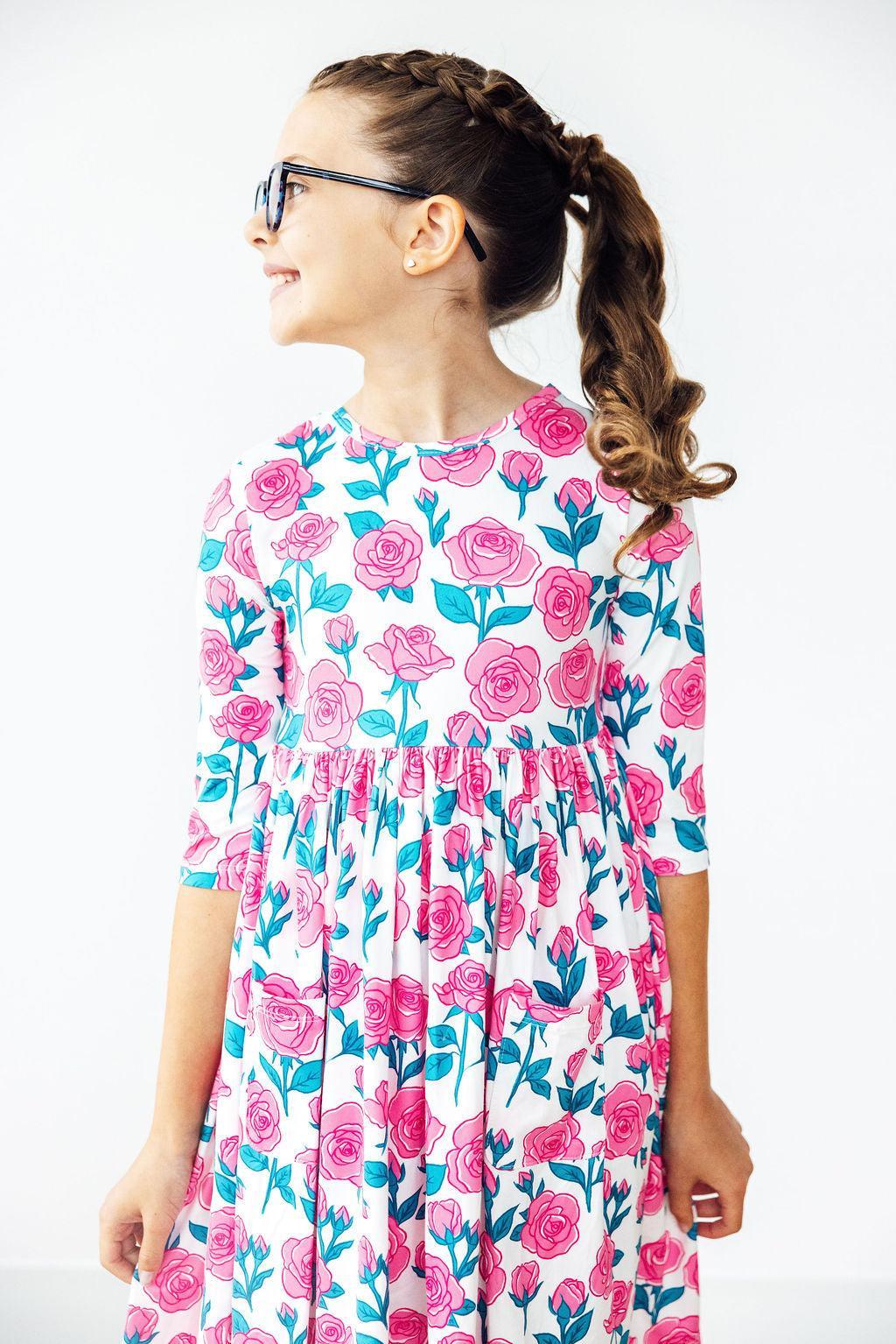 Garden Glow 3/4 Sleeve Pocket Twirl Dress - Image 2