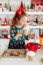 Gingerbread House 3/4 Sleeve Pocket Twirl Dress - Image 2