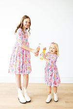 Girly Pop 3/4 Sleeve Pocket Twirl Dress - Image 3